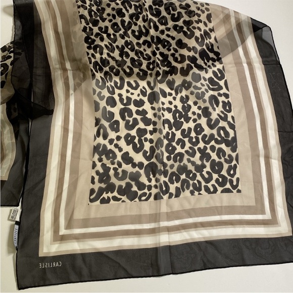 Carlisle Scarf 100% Silk Animal Print 60" × 20" - Picture 9 of 9